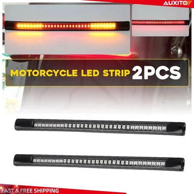 Tira de señal de giro ámbar flexible 48LED para motocicleta lámparas integradas freno/cola Foto 1 de 4