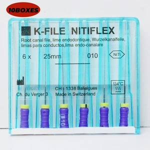 10box Dental K-FILE NiTi Flexible 25mm 010# Endo Root Canal K Files Hand Use - Picture 1 of 1