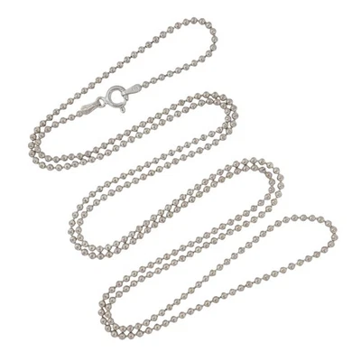 Collar de cadena con cuentas de bola | Plata de ley 925 italiana vintage | 30" Foto 1 de 3