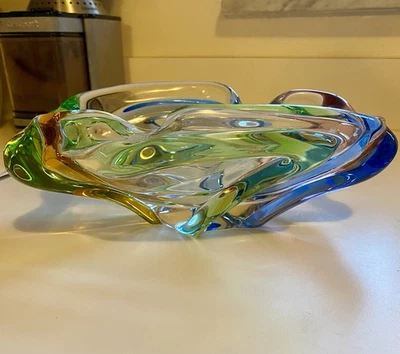 ENORME tigela de vidro tcheca boêmia Mstisov 'Rhapsody' Frantisek Zemek XXL RARA 2,6kg - Imagem 1 de 4