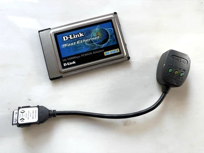 D-Link DFE-650TX  PCMCIA Ethernet LAN Card  + DFE-653 Ethernet Dongle Cable - Image 1 of 3
