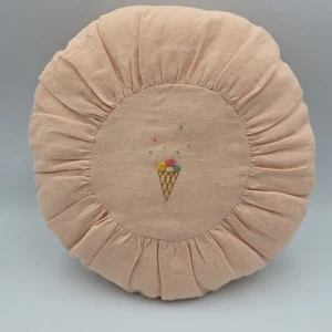 Maileg Small Ice Cream Cone Rose Pink Round Cushion 9" - Picture 1 of 4