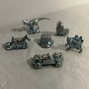 Spare Monopoly Pieces (6) T Rex, Penquin, Cat, Dog, Car And Hat Cheaters Edition - Picture 1 of 1