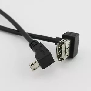 USB 2.0 A Female Angle to Down 90° Angled Micro USB Cable For Phone Samsung 30cm - Picture 1 of 9