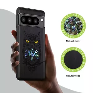 Hand-inlaid Phone Case for Google Pixel 8 Pro 7a 7 Pro 6 Pro 6a 7 8 Cover Owl - Picture 1 of 12