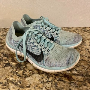 Nike Free 4.0 Flyknit Mujer Tejido Azul Laguna Púrpura Tejido 717076-404 Talla 7 - Imagen 1 de 11
