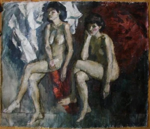 Ukrainian Soviet Oil Painting postimpressionism nude figure girl realism - Picture 1 of 9