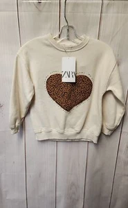 NWT Zara Girl's Size 5 Beige Sweatshirt - Picture 1 of 3