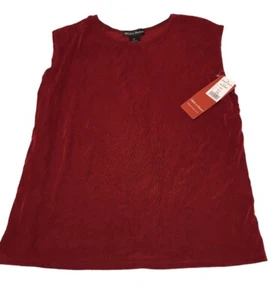 NWT Made in heaven sleeveless slinky stretch top 1X red shirt - Picture 1 of 5
