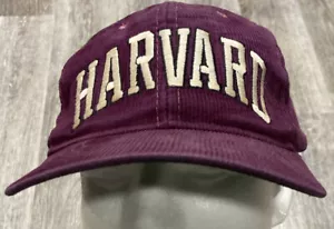 Vintage Harvard purpurrote Cordmütze bestickt STARTER Druckknopflasche Kappe 80er SELTEN - Bild 1 von 10