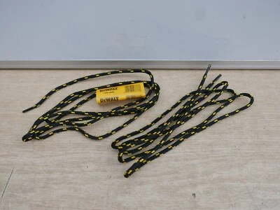 DeWALT 150cm 5' black & yellow work boot laces x 1 pair - Image 1 of 2