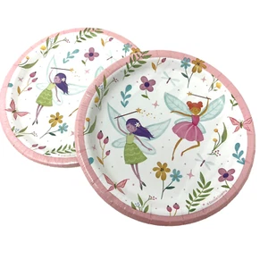 Fairy Forest 7 Inch Plates Paper 16 Per Pack Girls Party Tableware Supplies - Picture 1 of 3