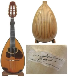 Japan Suzuki Hand Made bowlback Mandolin M80 solid Spruce top Maple OJMN438 - Picture 1 of 12