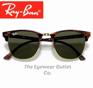 Store Display Rayban Clubmaster Tortoise RB3016 Green G15 Lens Men / Women 51mm - Picture 1 of 12