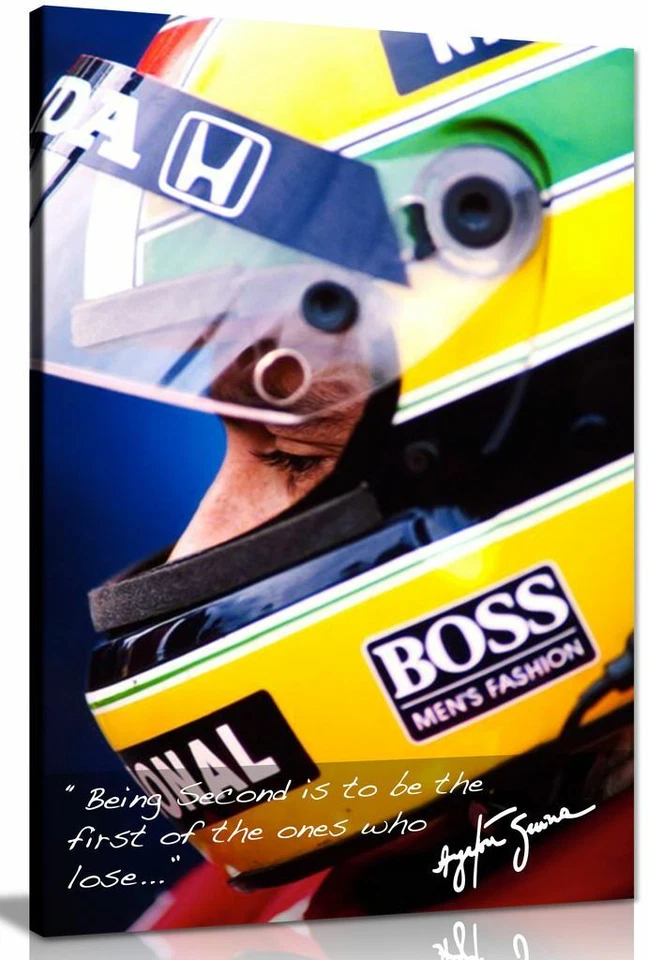 Ayrton Senna Quote F1 Canvas Wall Art Picture Print - Image 1 of 4