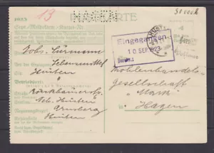 DR Inflation Postmeisterstempel Hüsten / Vollmer 8.9.23 Geb. bezahlt (B-9027) - Bild 1 von 1