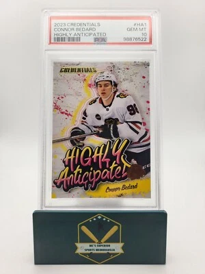 Connor Bedard 2023-24 UD Credentials Highly Anticipated Rookie Graded PSA 10 - Image 1 of 3