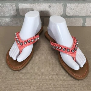 COSMOPOLITAN Pink Bling Flip Flop Thong Sandals Women's Size 7.5 Summer Beachy - Picture 1 of 9