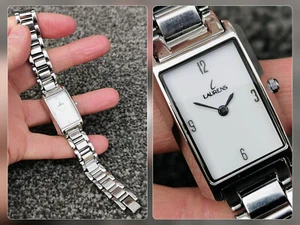 Laurens Watch, Pearl Rectangular Dial Stainless Steel Bracelet Day Evening - Picture 1 of 20