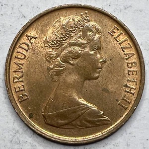1970 Bermuda One Cent Bronze Coin Elizabeth II 2nd Portrait KM# 15 - Picture 1 of 2
