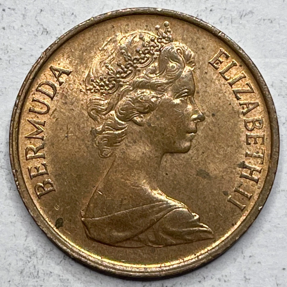 1970 Bermuda One Cent Bronze Coin Elizabeth II 2nd Portrait KM# 15 - Image 1 of 2