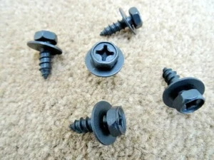 5.5MM X 19MM BLACK SELF-TAPPING SCREWS LOOSE CAPTIVE WASHER 8MM HEX HEAD 5X uk - Picture 1 of 12