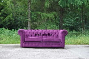 XXL Design Sofa Couch Polster 3 Sitzer Englische Chesterfield Samt Couchen Sofas - Bild 1 von 7