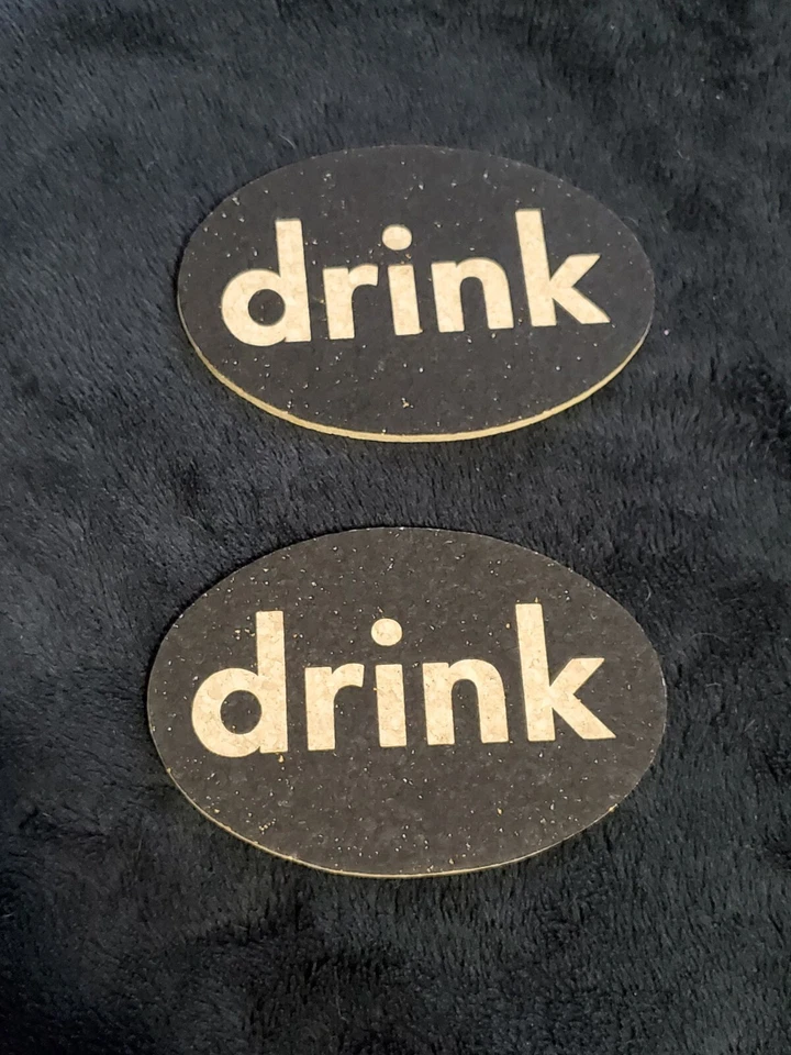 2 Oval Black & Cork Colored Drink Coaster Home Decoration - Image 1 of 4
