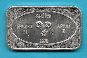 STERNZEICHEN - ARIES .999 SILBER KUNSTBARREN - Bild 1 von 2