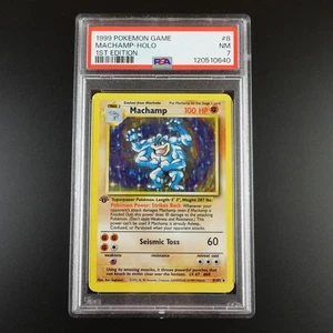PSA 7 Machamp 8/102 Pokemon Base Set 1999 Holo Rare Graded Card - Picture 1 of 7