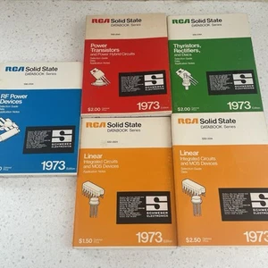 5 Vintage RCA Solid State Databook Series 1973 Power Transistors Linear Books - Picture 1 of 4