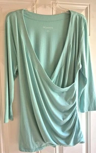 SOFT ENVIRONMENT Surplice Stretch Strick Top - XL - V-Ausschnitt, 3/4 Slv, geraffte Seite - Bild 1 von 4