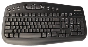 Microsoft Black Wireless Receiver Model 1014 MultiMedia Keyboard ONLY Not Tested - Picture 1 of 7