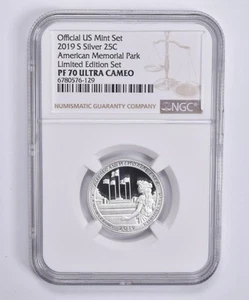 PF70 UCam 2019-S Silver Quarter American Memorial Park Limited Edition NGC *9816 - Picture 1 of 5