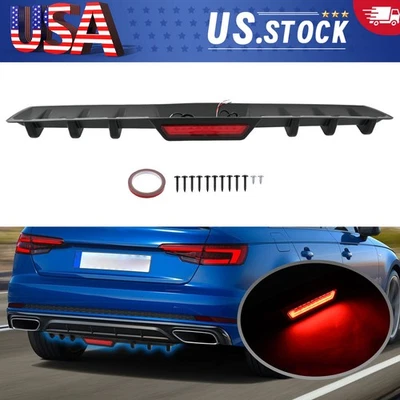 For Mitsubishi Outlander Rear Bumper Diffuser Caps W/ Red LED Brake Tail Light Foto 1 de 4