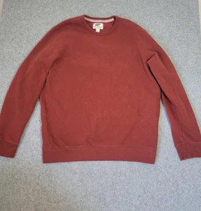Lands' End Serious Sweats Pullover Sweater Mens Large Tall Red Crewneck Fleece - Picture 1 of 13