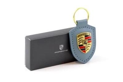 Original Porsche Wappen Schlüsselanhänger Keychain Leder Shore blue WAP DEALER - Bild 1 von 4