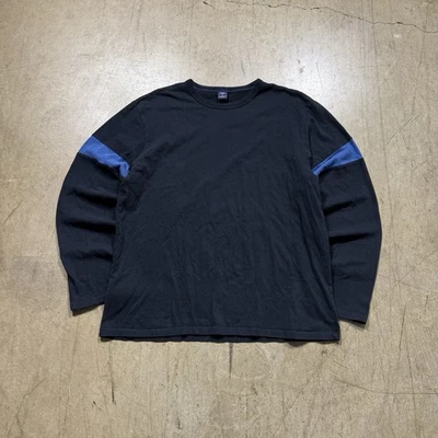 Camisa De Colección Años 90 Gap Manga Larga Para Hombre Mediana Negra Azul Rayas Foto 1 de 4