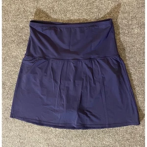 Lands End Swim Skirt Navy Blue Size 14 Nylon Blend Swimsuit Bottom Beach Ocean - Picture 1 of 14