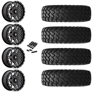 14" MSA Portal M45 Black Milled Rims & 30" EFX MotoRally Tires: 4x156 10 mm/4+3 - Picture 1 of 3