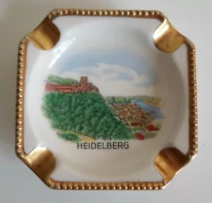 Vassoio cenere porcellana vintage Waldershoff miniatura Heidelberg Germania Baviera - Foto 1 di 2