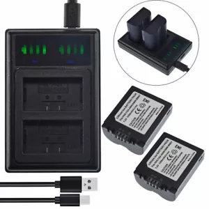 2x Battery +Dual Charger for CGA-S006 CGR-S006 DMW-BMA7 1200mAh Panasonic Lumix - Picture 1 of 10