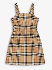 Vestido BURBERRY Cuadros Línea A Elástico Algodón - Imagen 1 de 4