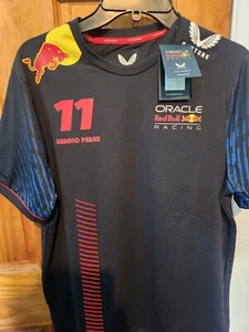 Red Bull Racing F1 Mens 2023 Sergio "Checo" Perez Team T-shirt - Navy Size Small - Picture 1 of 3