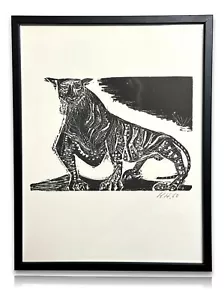 Karl Heinz Hansen-Bahia 1915-1978 - Holzschnitt - 'Leopard' 1960 - signiert - Bild 1 von 9