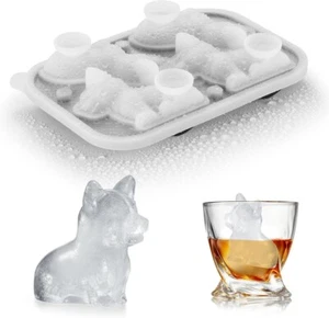 Bandeja de cubitos de hielo 3D Corgi perro formas divertidas molde de hielo Corgi para cóctel de whisky 1-3 piezas - Imagen 1 de 6