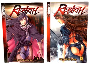 2 graphic novels REBIRTH by Woo, books 7 & 18 Anime Manga Comic Tokyopop - Picture 1 of 7