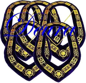 Lot Of 5 Grand Lodge Chain Collars Masonic Collar DMR-100GP - Picture 1 of 2