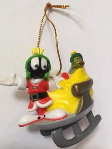 Marvin the Martin in Santa Suit Sleigh Looney Tunes Christmas Ornament 2000  - Picture 1 of 7