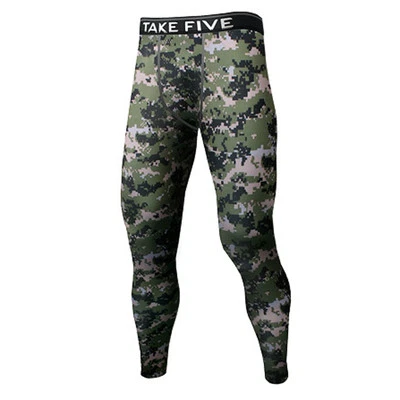 Take Five Mens Camo Skin Tight Compression Layer Running Pants Leggings NP542 - Image 1 of 4